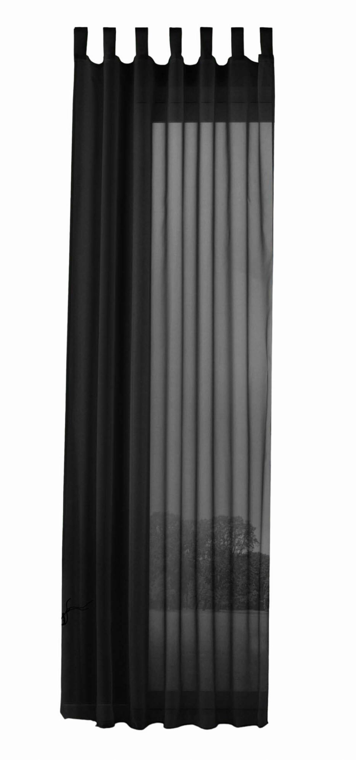 Gardinenbox Schlaufenschal Schwarz 140x175 cm