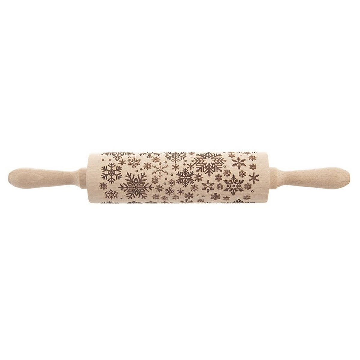 NUDELHOLZ Dekorativer drehbarer Schneeflocken aus Holz 39 cm - Buchefarben, Holz (6cm) - Orion 