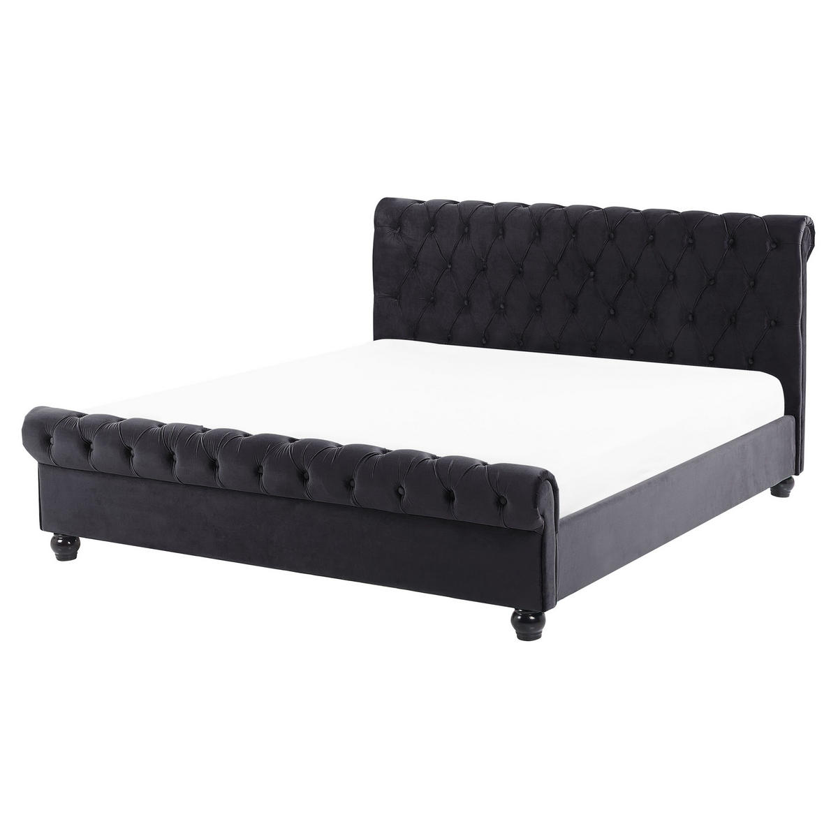 BETT 160/200cm Schwarz Avallon - Schwarz, Textil (160/200cm) - Beliani