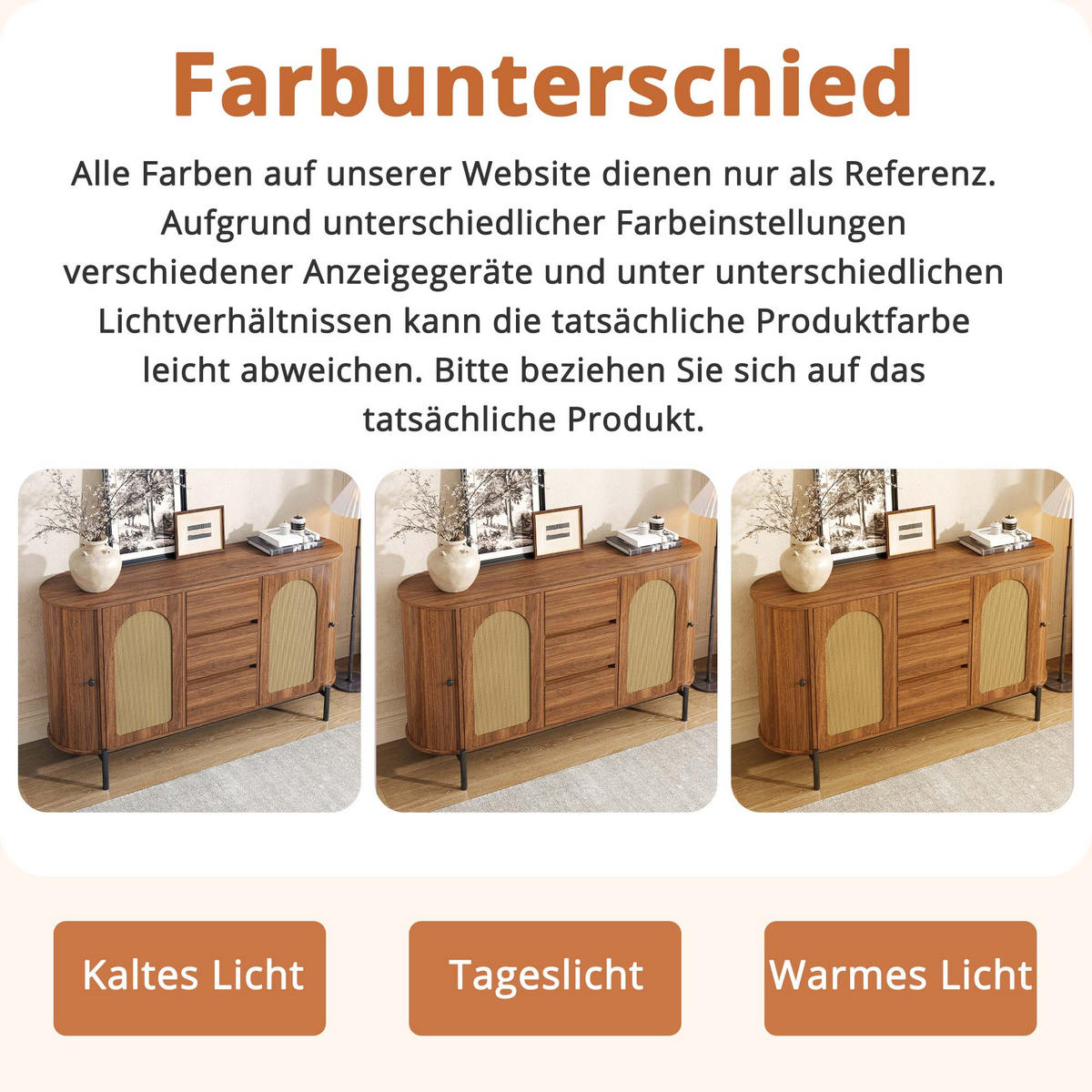 SIDEBOARD Rattan Holzoptik Schiebetüren Metallbeine - Walnussfarben, Holzwerkstoff (38/77.5/140cm) - FLIEKS