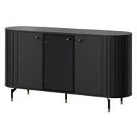 KOMMODE Zante 150 2D1W 03 - Goldfarben/Schwarz, Holzwerkstoff/Metall (151/81/40cm) - MIRJAN24