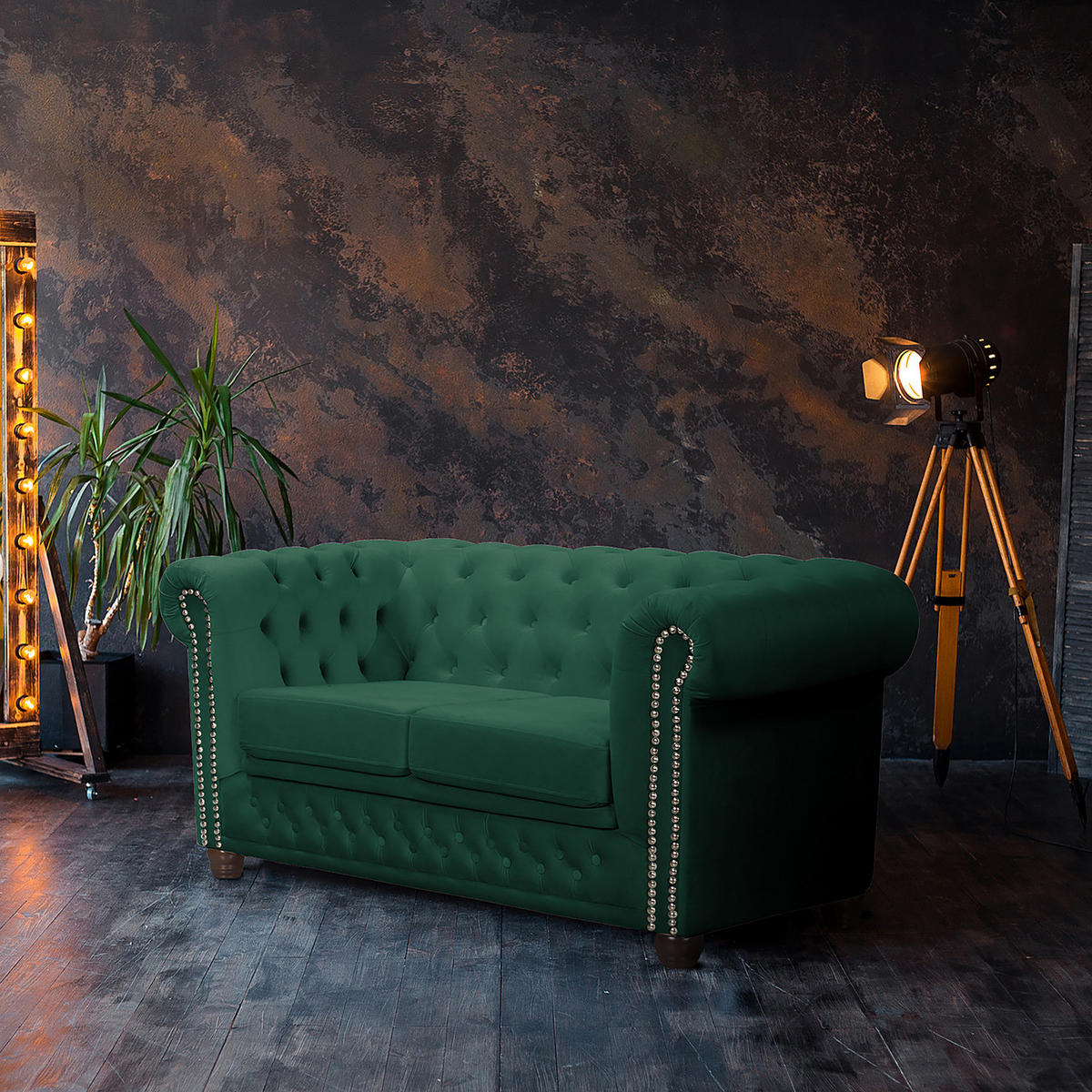 2-SITZER SOFA - Buchefarben/Grün, Buchenholz/Textil (148/72/86cm) - home24