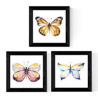 POSTER Set Mit 3 Schmetterlinge 25X25cm Rahmenlos - Klar, Papier (25/5/25cm) - Nacnic