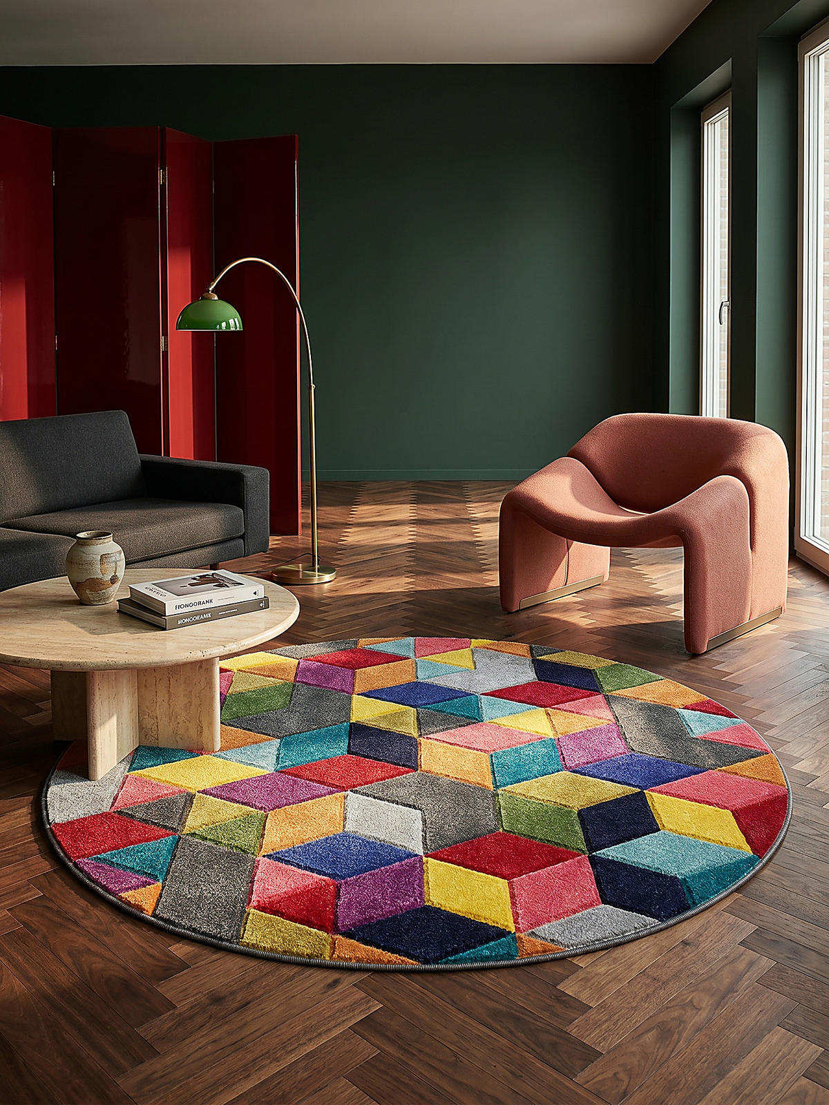 TEPPICH MEON Ø 160 cm - Multicolor, Textil (160/160cm) - KADIMA DESIGN