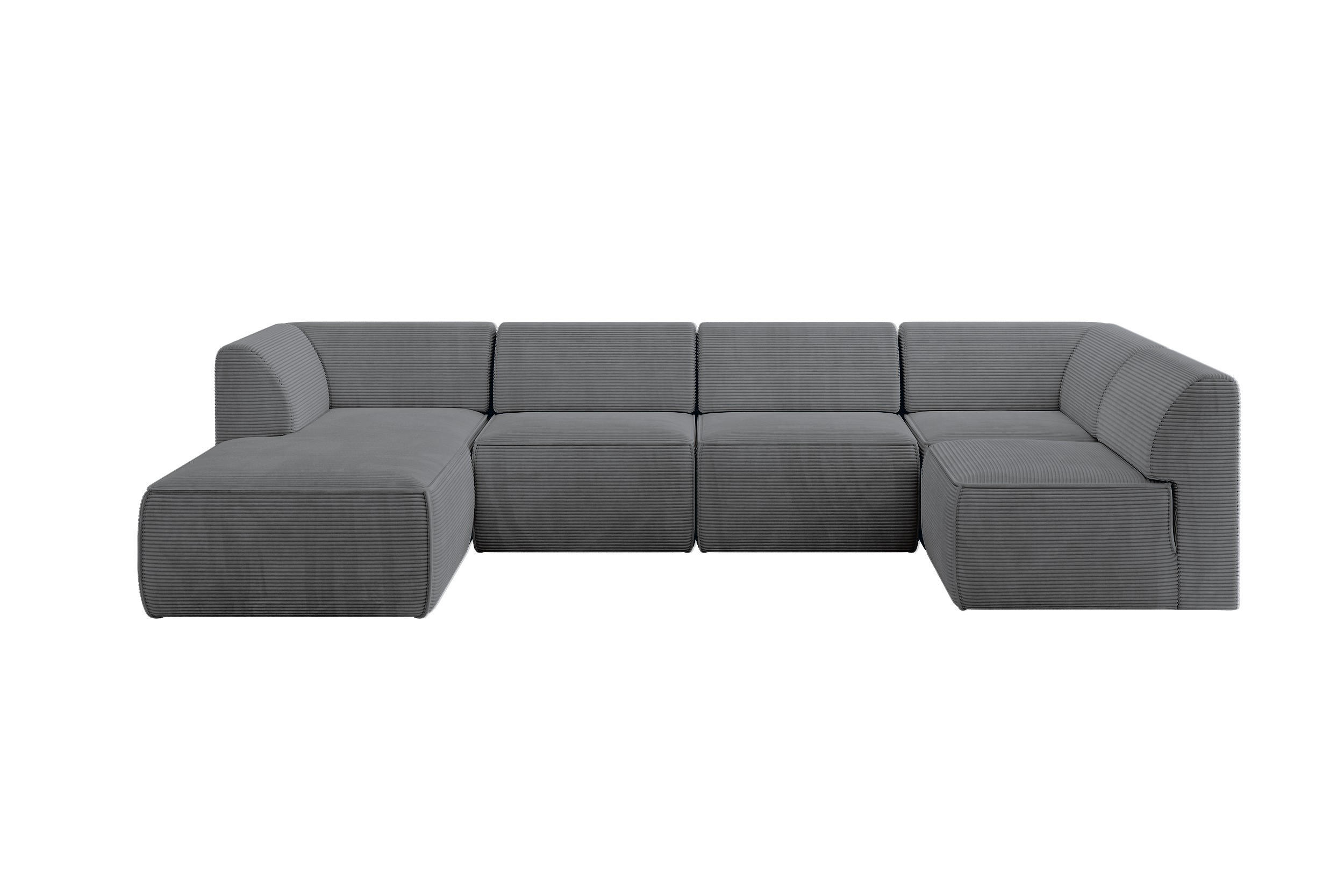 Altdecor Wohnlandschaft Anthrazit 180x78x345 cm