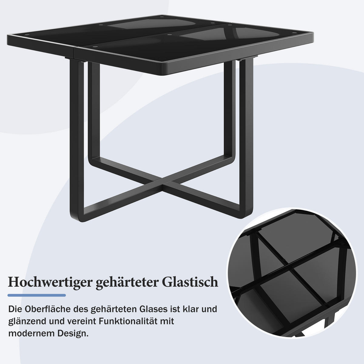 GARTENMÖBEL-SET Modernes 7-tlg. Schwarz - Grau, Metall - ComfortXL