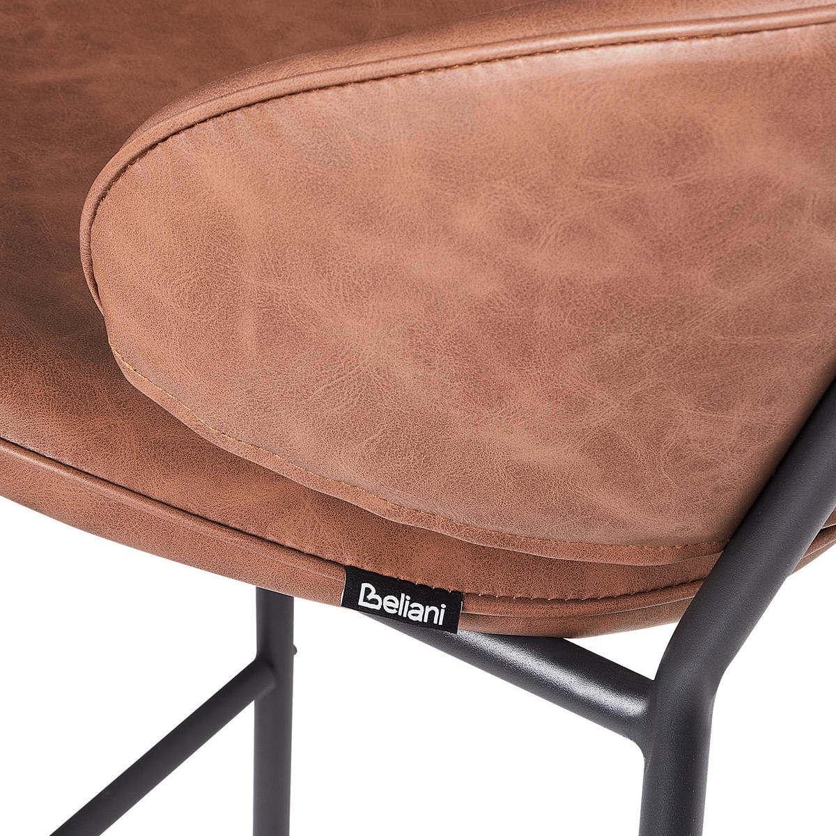 BARSTUHL 2er-Set Kunstleder Braun Kiana - Braun, Kunststoff (49/104/59cm) - Beliani