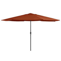 SONNENSCHIRM Mit Metall-Mast 390 Cm Terrakotta - Braun, Textil (390/390cm) - vidaXL