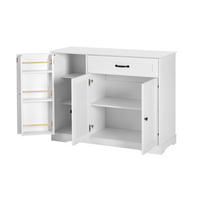 SIDEBOARD 107/40/83.4 cm Weiß aus MDF mit 3 Türen und 1 Schublade - Weiß, Holzwerkstoff (40/83.4/107cm) - OKMYHOME
