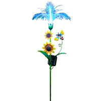 LED-SOLAR-GARTENSTECKER - mit Fiber-Beleuchtung und Dämmerungssensor für stilvolle Garten-Dekoration, RGB, 1er-Set - Weiß, Kunststoff (5/28/93cm) - Northpoint