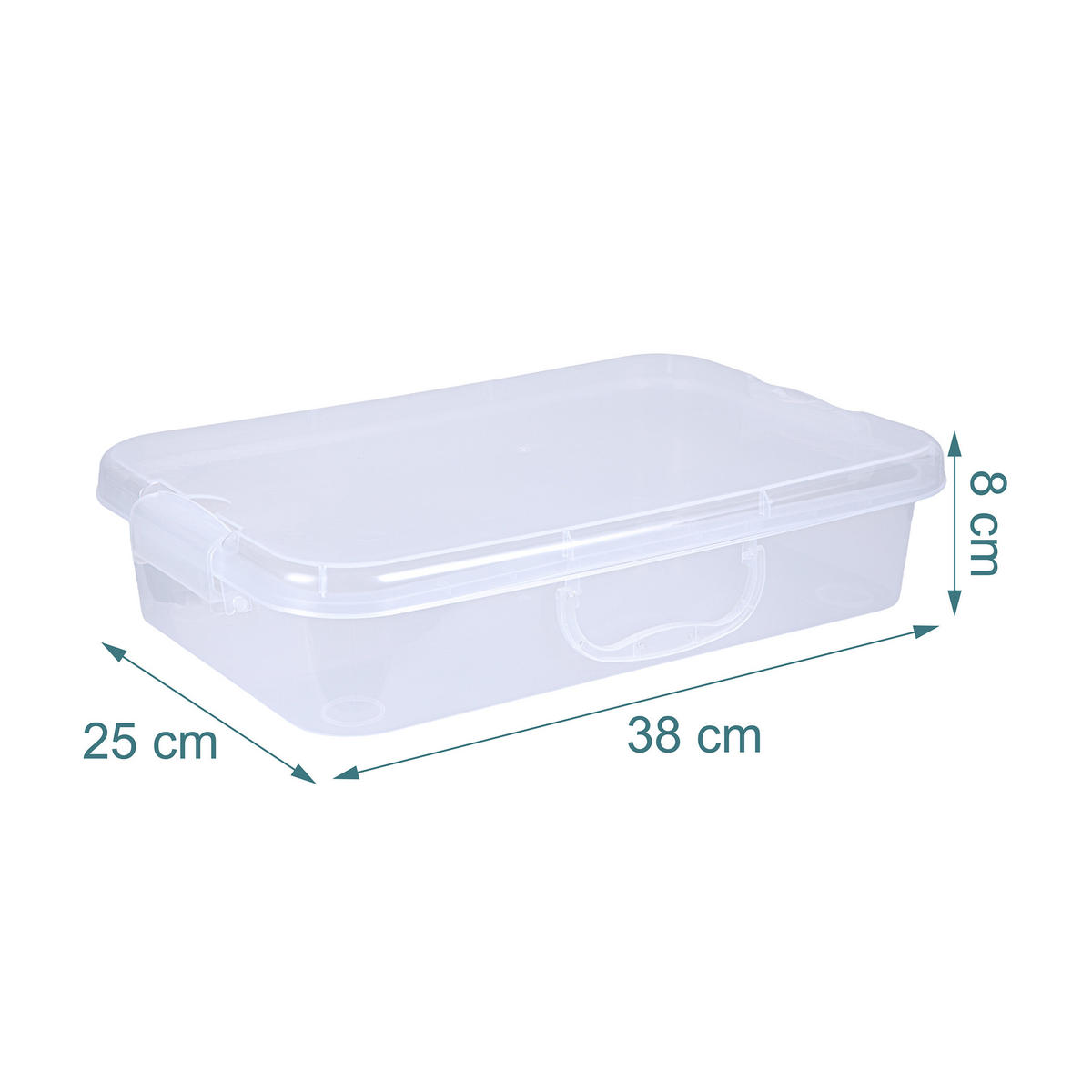 SANDLÅDA Transparent 2-pack med lock - Transparent, Plast (25/38/8cm) - Relaxdays