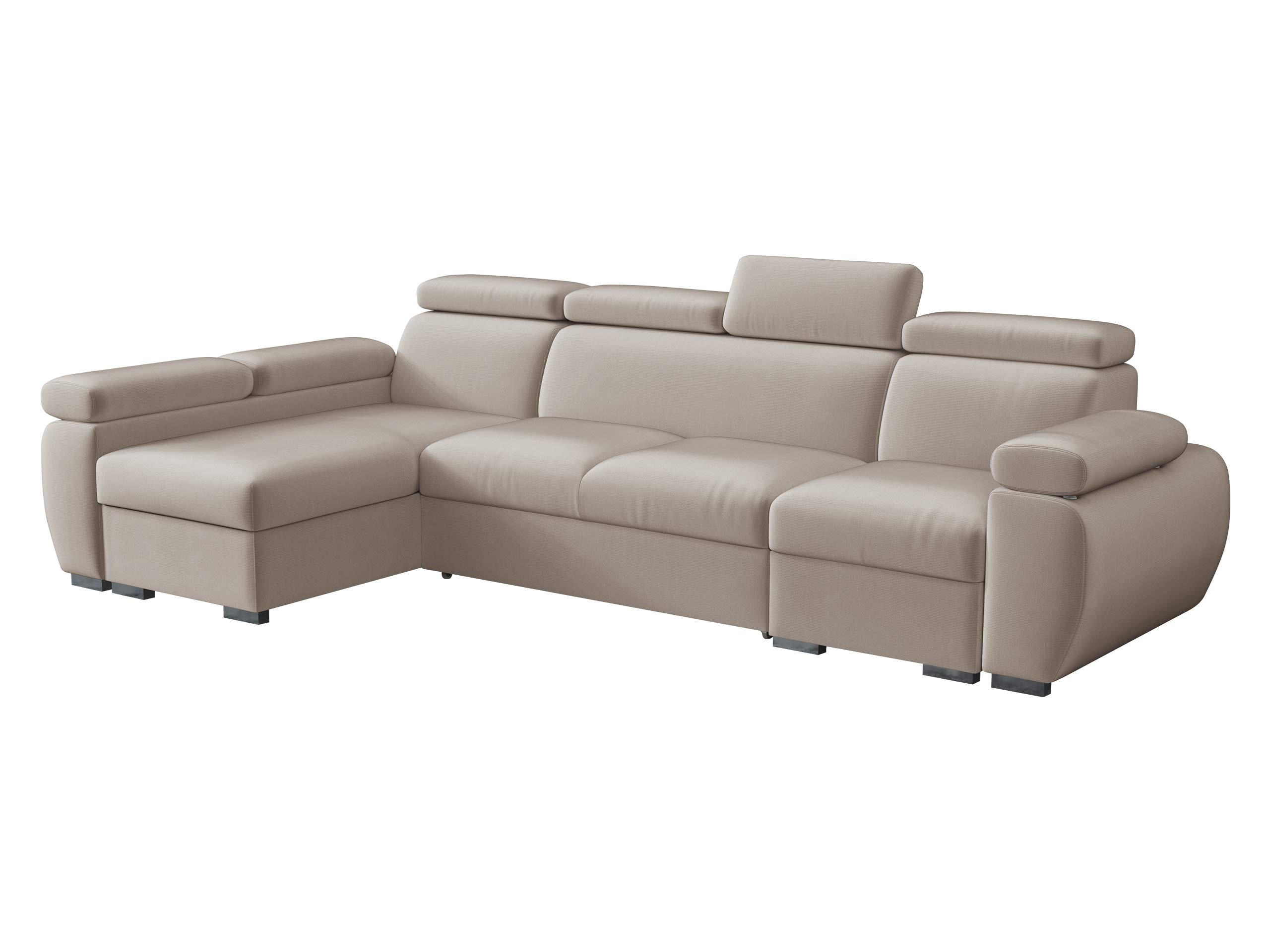 ECKSOFA Boston LCP, Seite: Links LCP+2R+1P(65) - Silberfarben/Naturfarben, Holz/Textil (320/170cm) - MIRJAN24