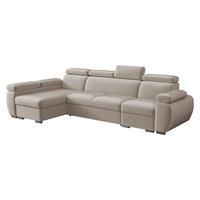 ECKSOFA Boston LCP, Seite: Links LCP+2R+1P(65) - Silberfarben/Naturfarben, Holz/Textil (320/170cm) - MIRJAN24