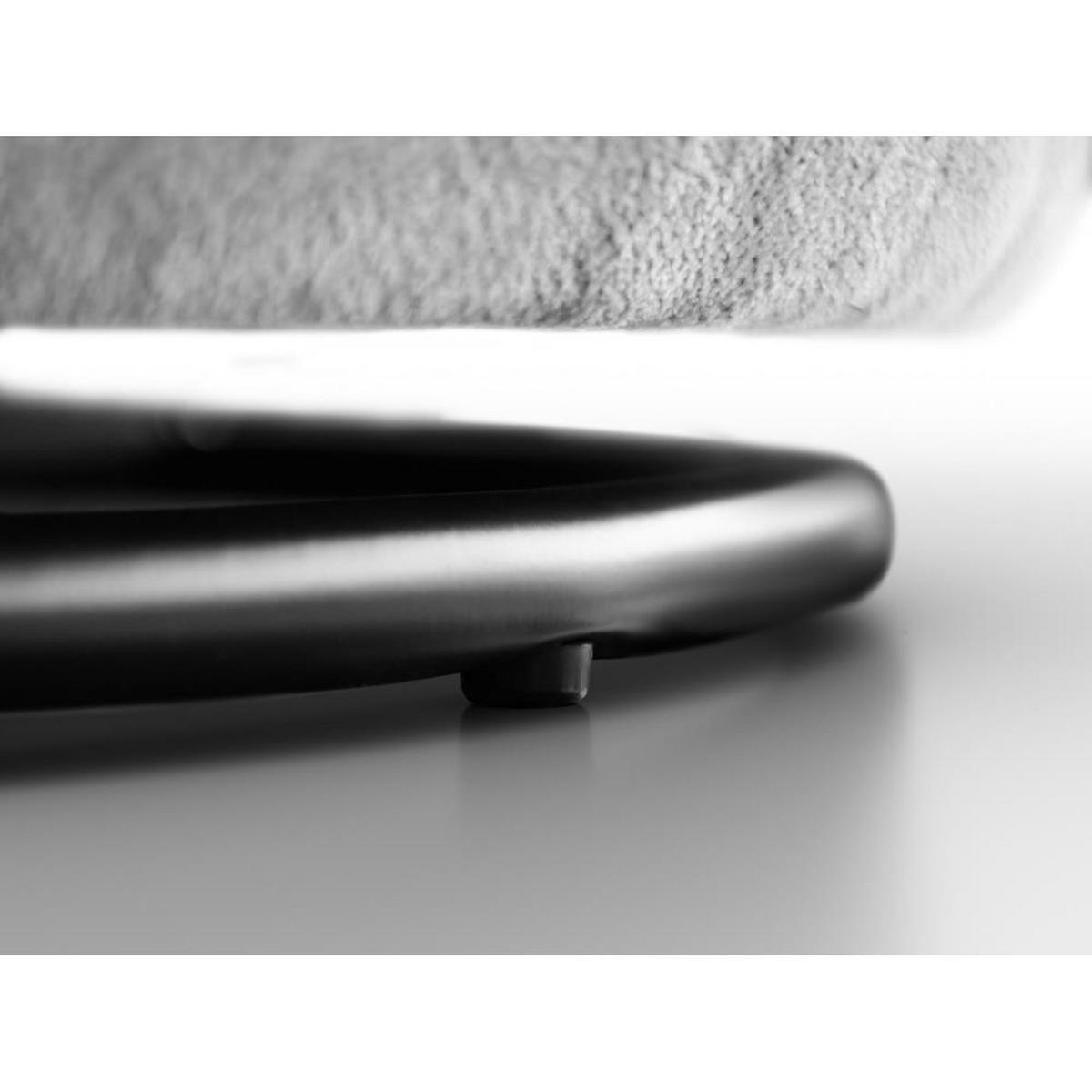 DREHSESSEL Dolce hellgrau velour - Hellgrau/Schwarz, Textil (90/83/90cm) - Beautysofa