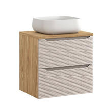 WASCHTISCHKOMBI 60cm 3 Teile - Ocean Beige O BM441 in Beige / Geölter Eiche - Beige, Holz/Keramik (60/57/46cm)