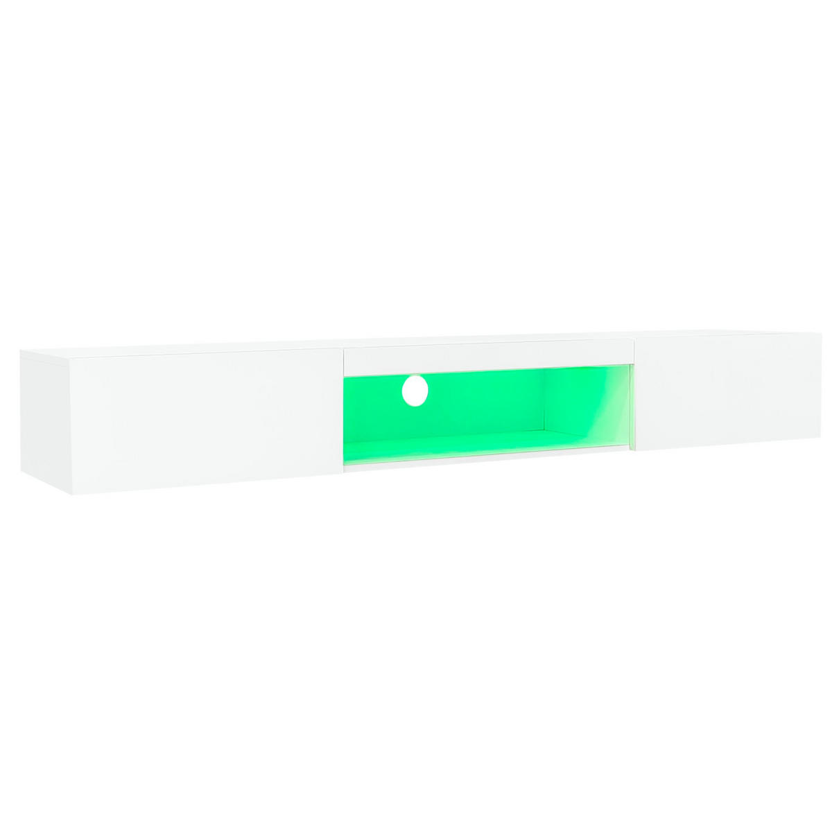 TV-WANDBOARD 160/31/22 cm Weiß aus Spanplatte mit LED-Beleuchtung - Weiß, Holzwerkstoff (160/22/31cm) - OKWISH