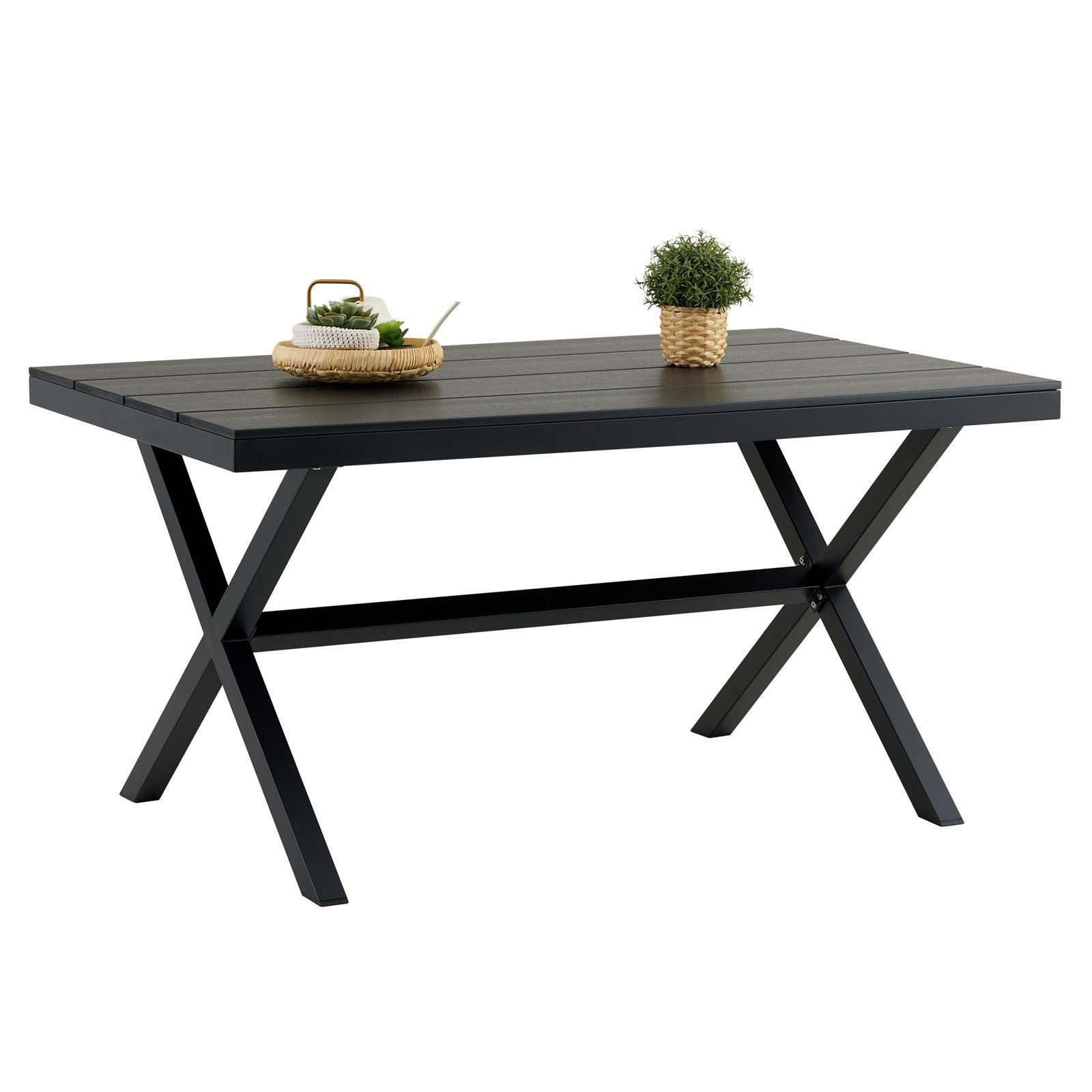 GARTENTISCH WINDY - Schwarz, Metall (90/150/76cm) - IDIMEX