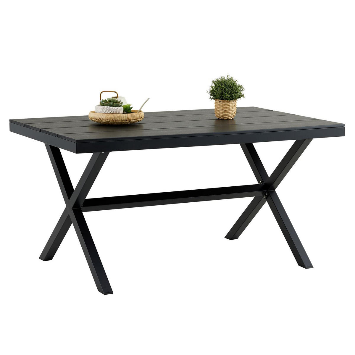 GARTENTISCH WINDY - Schwarz, Metall (90/150/76cm) - IDIMEX