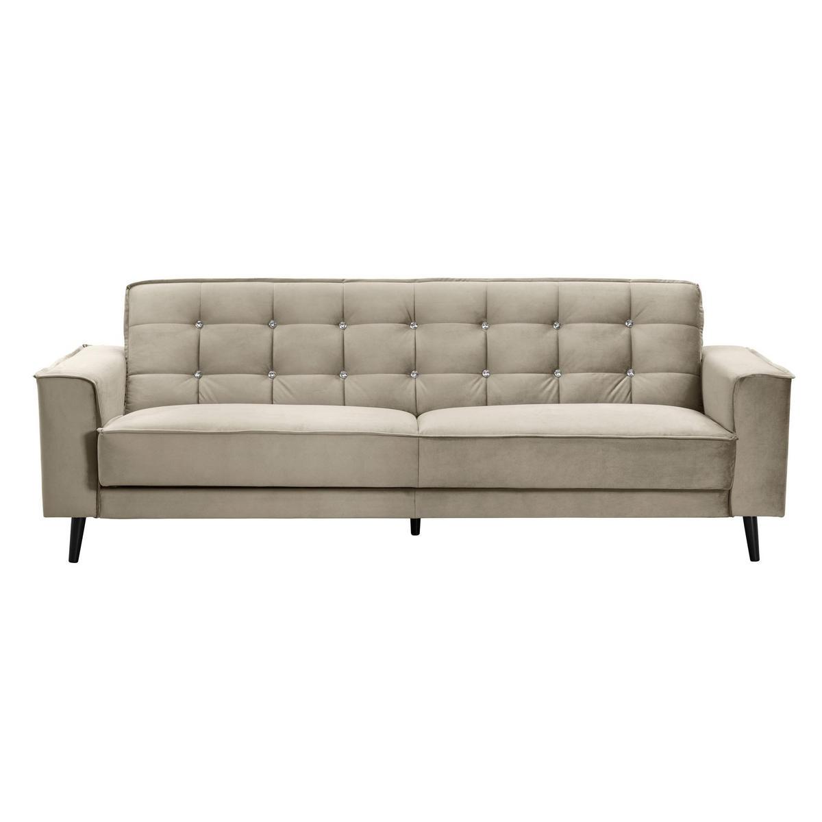 SOFA 3-Sitzer mit Bettfunktion Kaycee Samtvelours sahara - Sahara, Kunststoff (78/84/240cm) - 58aufmkessel