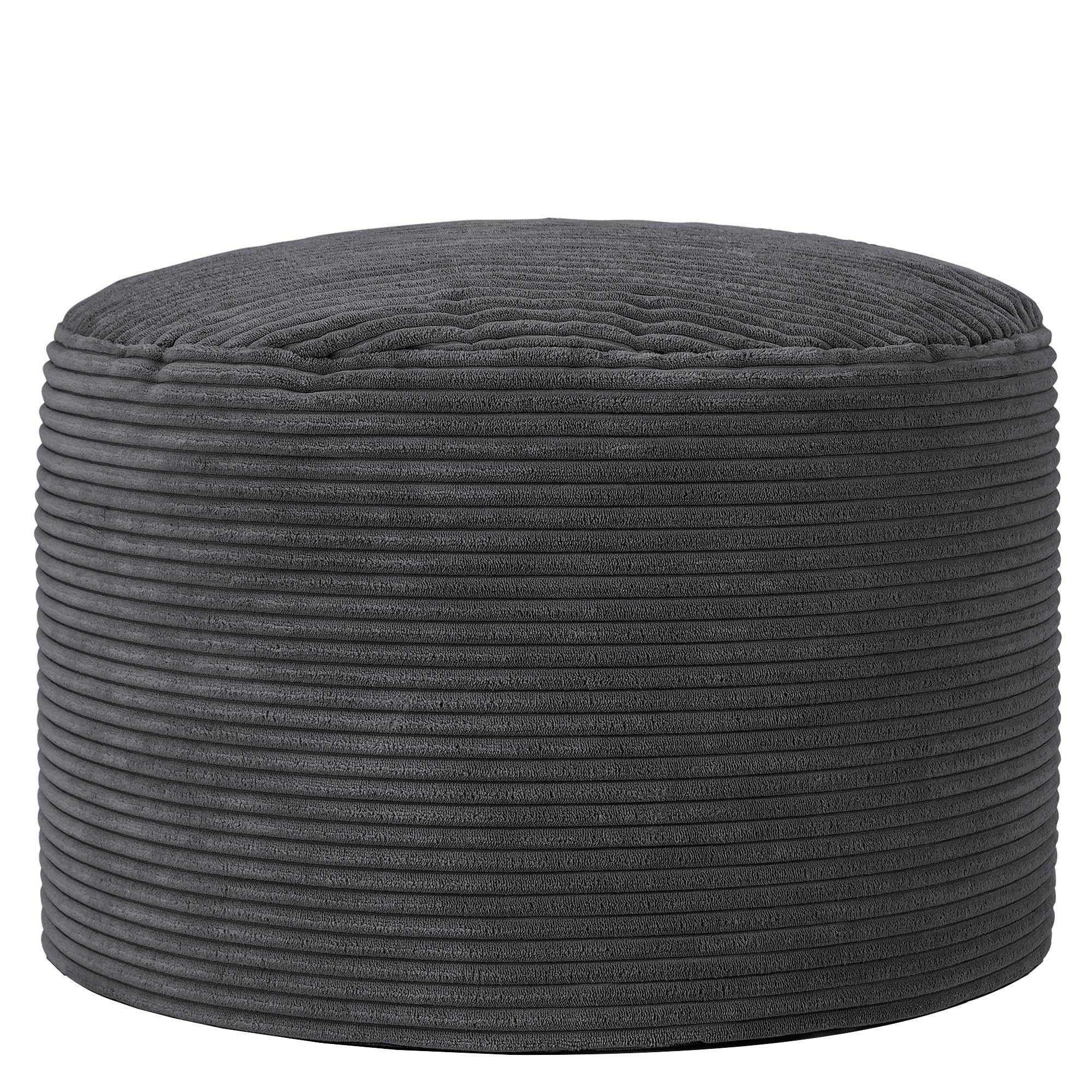 SITZPOUF Rund Milano - Schieferfarben/Anthrazit, Textil (55/35/55cm) - icon