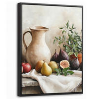 LEINWAND Bilder mit Rahmen - Obst - Kräuter - Ländlich - 30x40 - Naturfarben, Textil (30/40cm) - MuchoWow