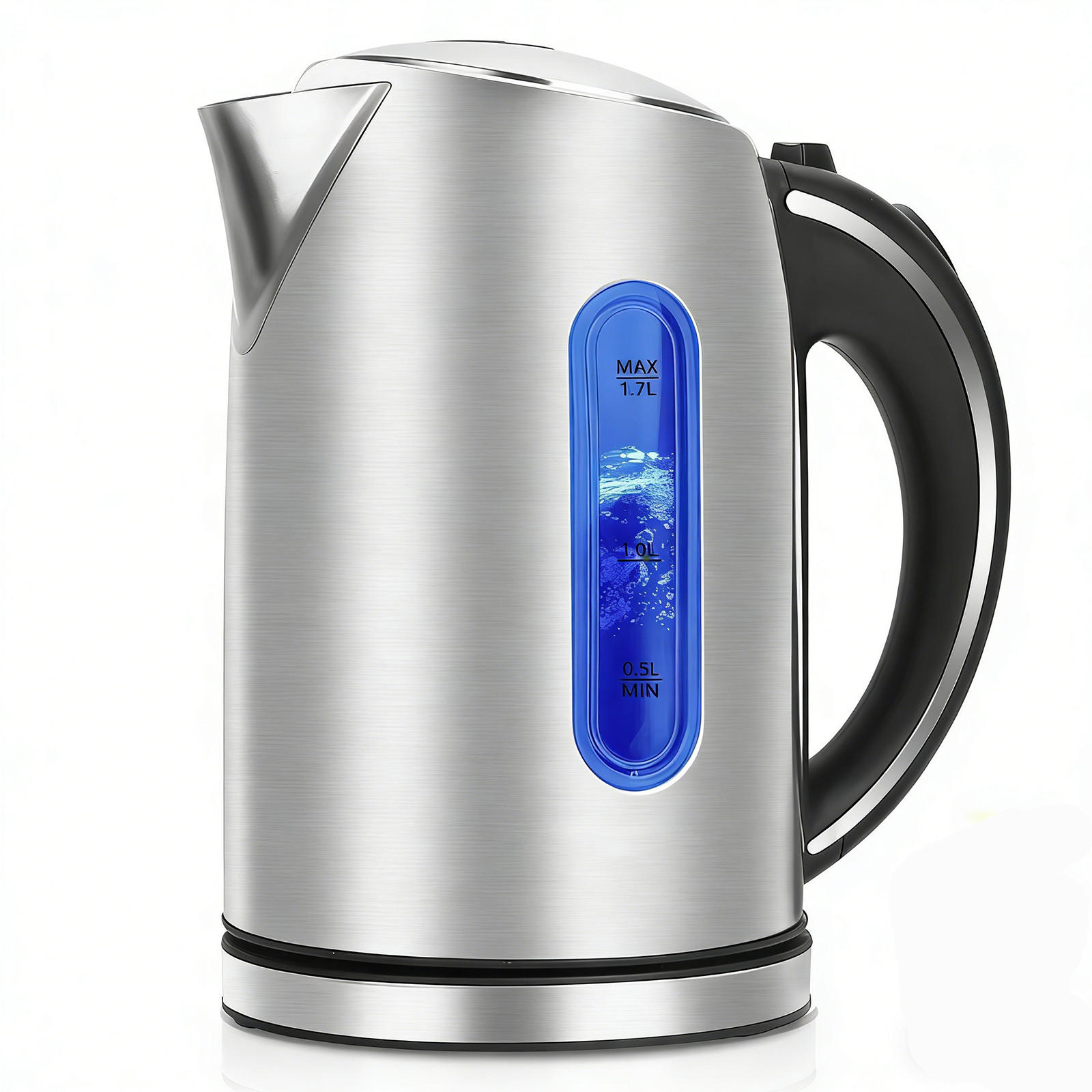 WASSERKOCHER Edelstahl 1,7L 2200W LED Kalkfilter BPA-frei - Silberfarben, Metall (1/1/1cm) - Kaket