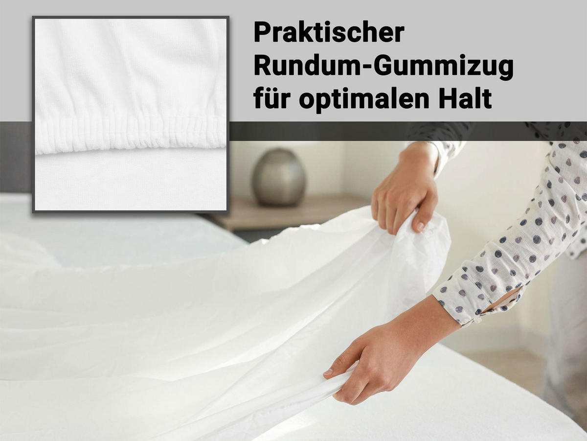 SPANNBETTLAKEN, 200x200 cm, 50% Polyester, 50% Baumwolle, Weiß - Weiß, Textil (200/200cm) - Zollner
