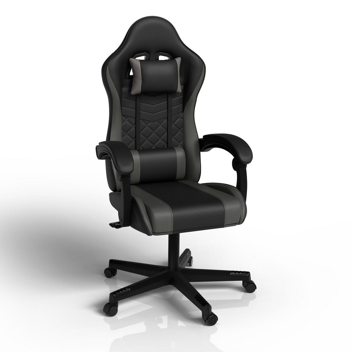GAMINGSTUHL HyperSeat schwarz/dunkelgrau - Dunkelgrau, Kunststoff (63/131/121cm) - Juskys