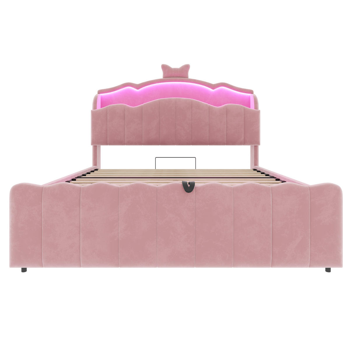 KINDERBETT 140/200 cm DE-32687 mit Hydraulik und LED Rosa - Pink, Metall (140/200cm) - ComfortXL