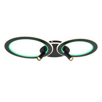 LED DECKENLEUCHTE Marian Schwarz Opal - Schwarz, Metall (89.5/50.7/13.5cm) - Globo Lighting