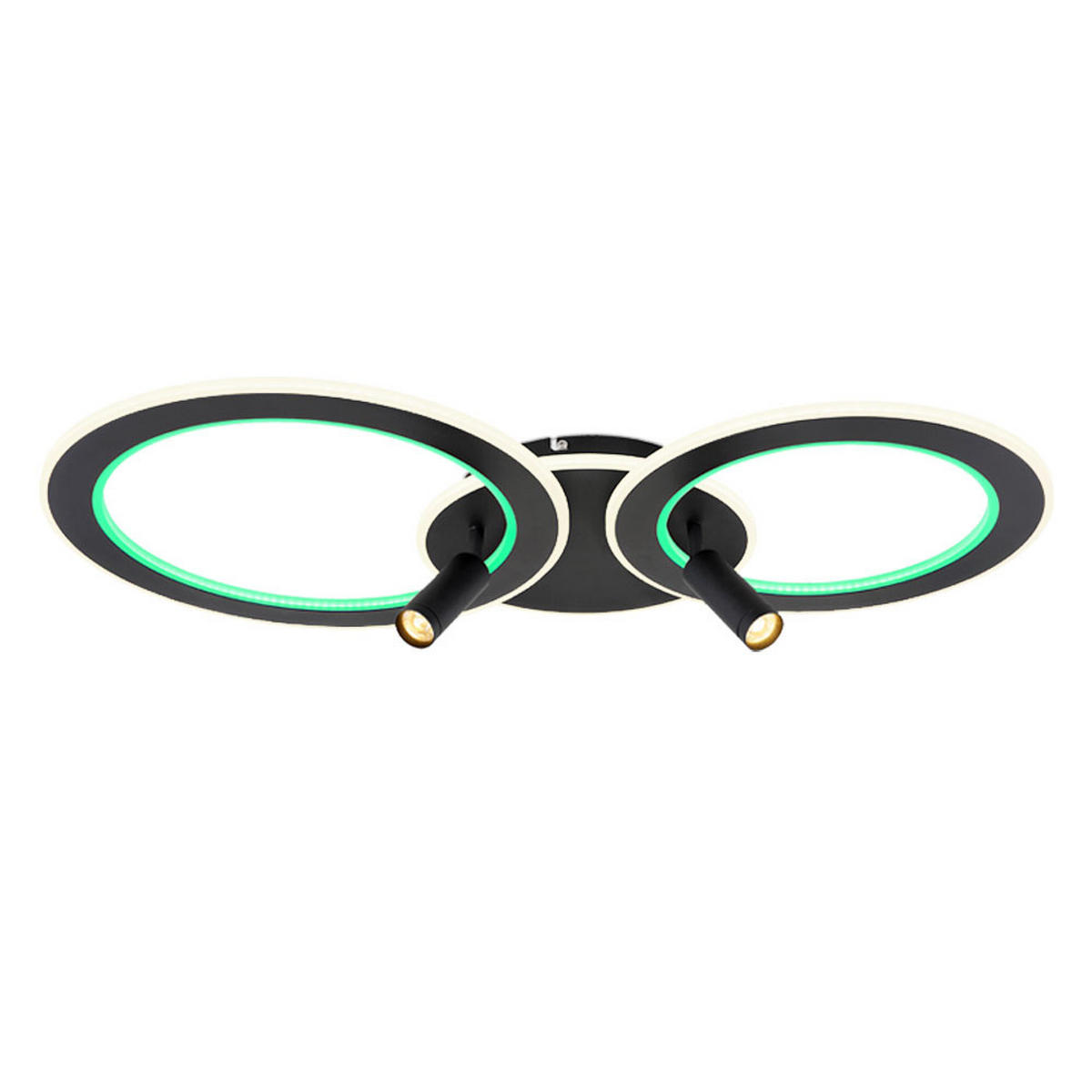 LED DECKENLEUCHTE Marian Schwarz Opal - Schwarz, Metall (89.5/50.7/13.5cm) - Globo Lighting
