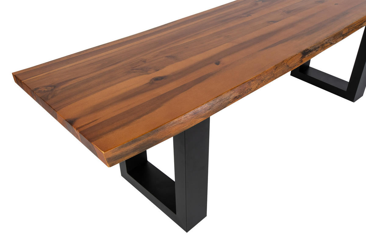 SITZBANK ESRA - Cognac/Schwarz, Holz/Metall (160/45/40cm) - SAM