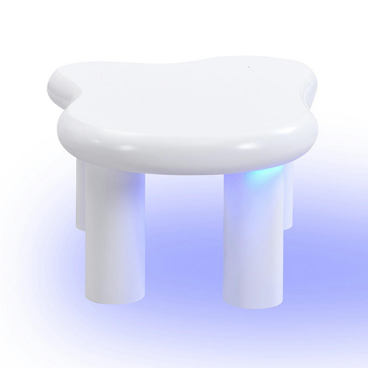 COUCHTISCH aus MDF 98x65,5x40 cm in Weiß mit LED-Beleuchtung & Schublade - Weiß, Holzwerkstoff (98/65.5/40cm) - Modfu