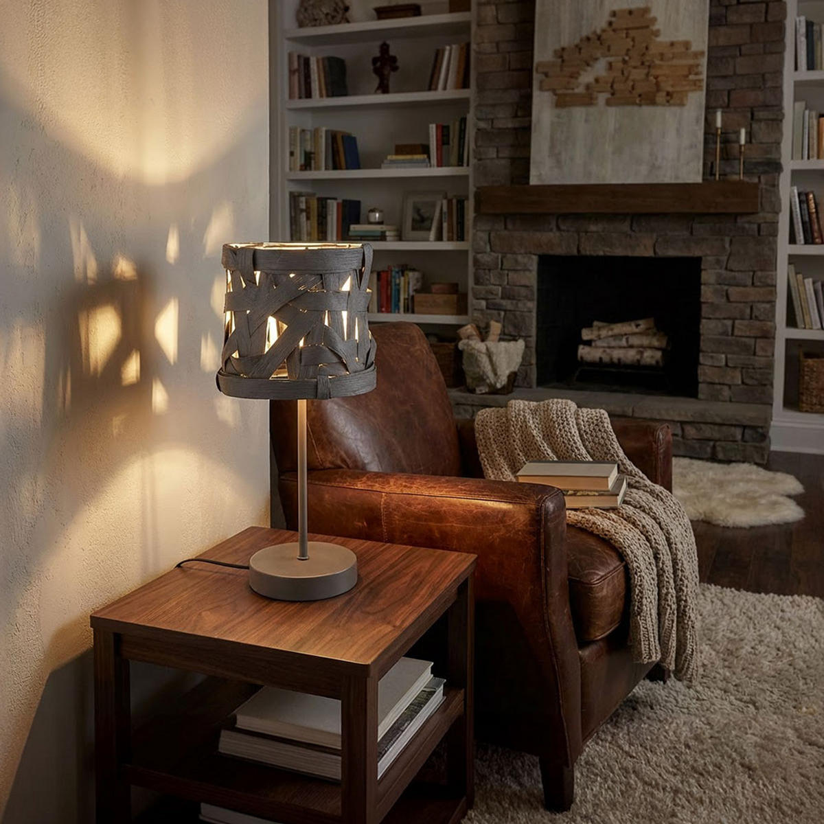 TISCHLEUCHTE SALVADOR Grau Textil Metall - Grau, Textil (17/17/35cm) - Globo Lighting