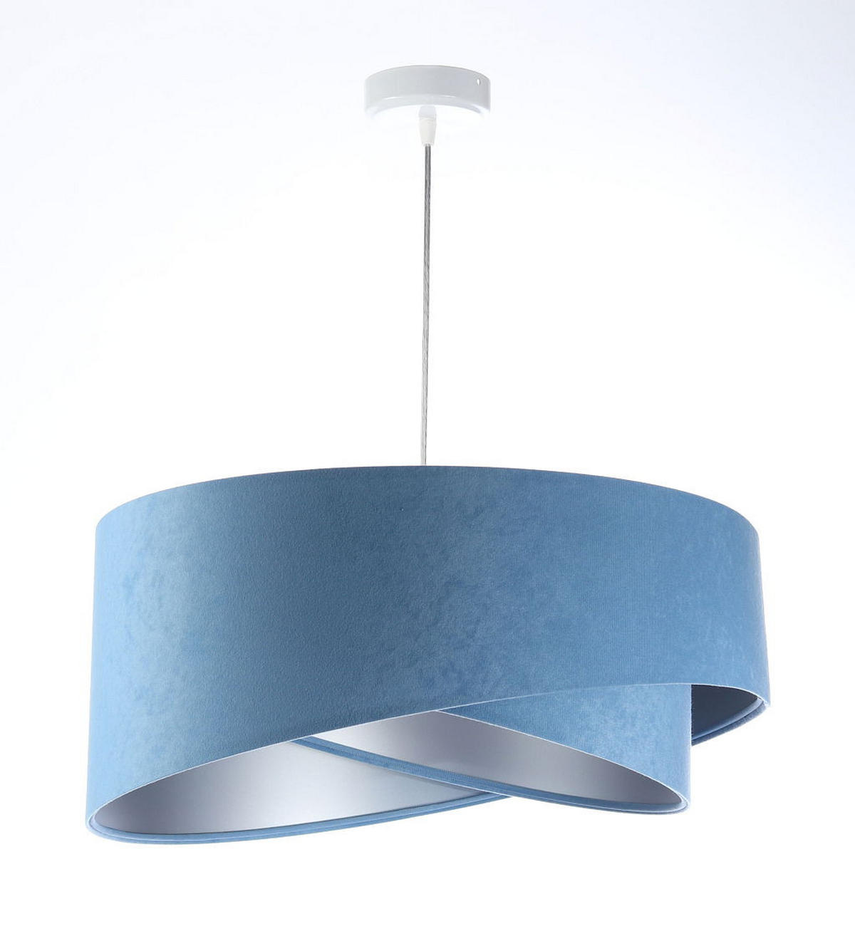 HÄNGELEUCHTE Blau 50/23 cm - Silberfarben, Kunststoff (50/1.3/23cm) - ONZENO