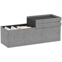 SITZBANK mit Stauraum, 110 x 38 x 38 cm Dunkelgrau - Dunkelgrau, Kunststoff (110/38/38cm) - HOMCOM