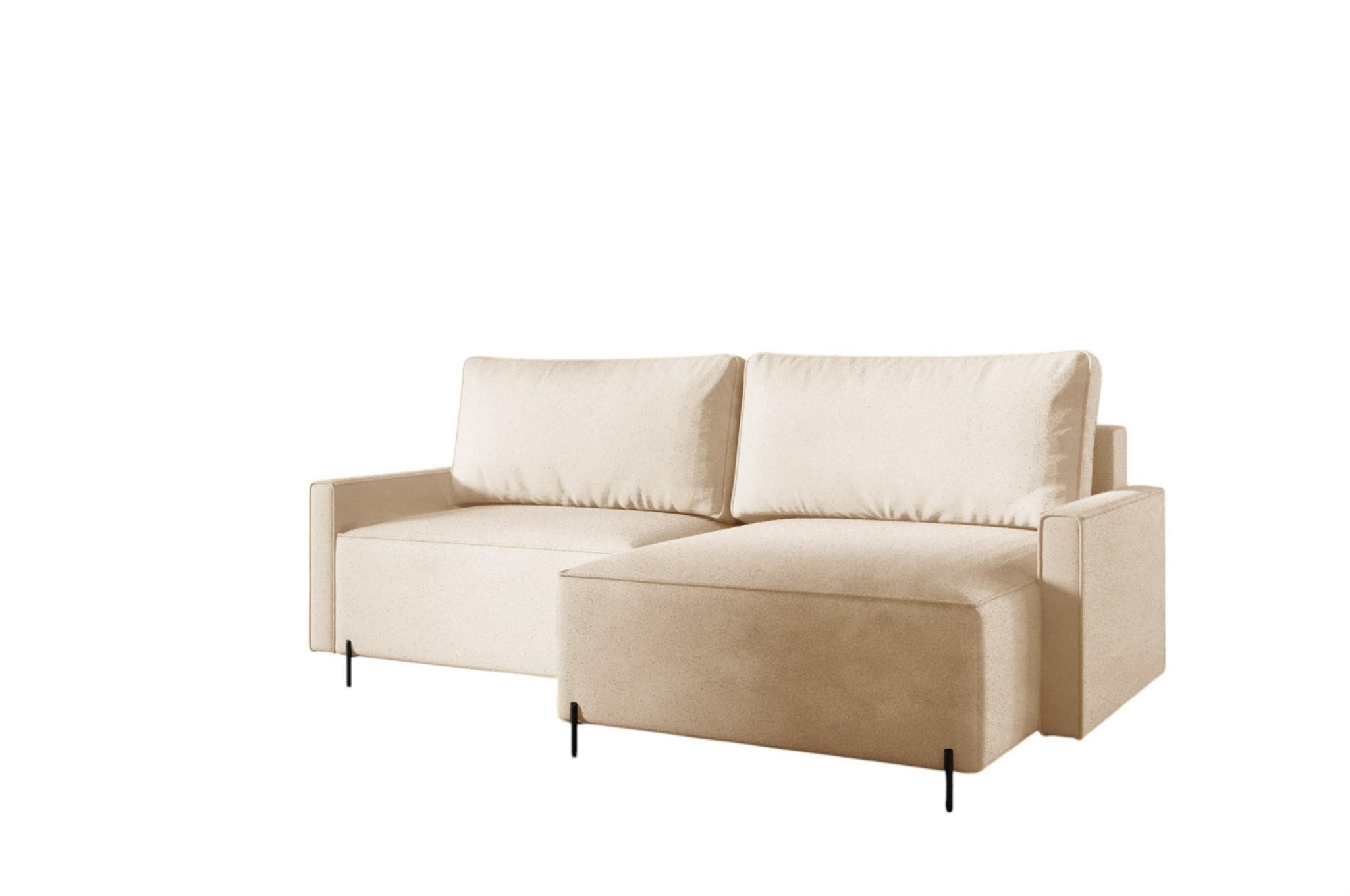 ECKSOFA Braga Mit Schlaffunktion - Creme, Holzwerkstoff/Textil (229/148cm) - Fun Möbel