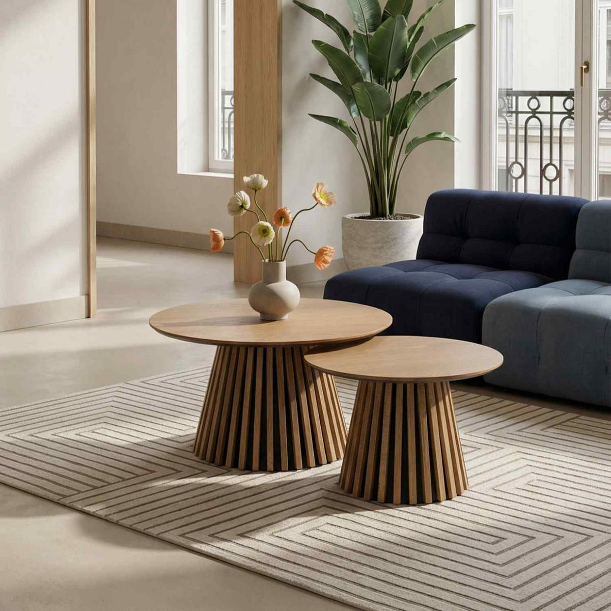 COUCHTISCH rund Wildeiche 60/60/40 cm - Honigeiche/Eichefarben, Holzwerkstoff (60/60/40cm) - Furnhouse