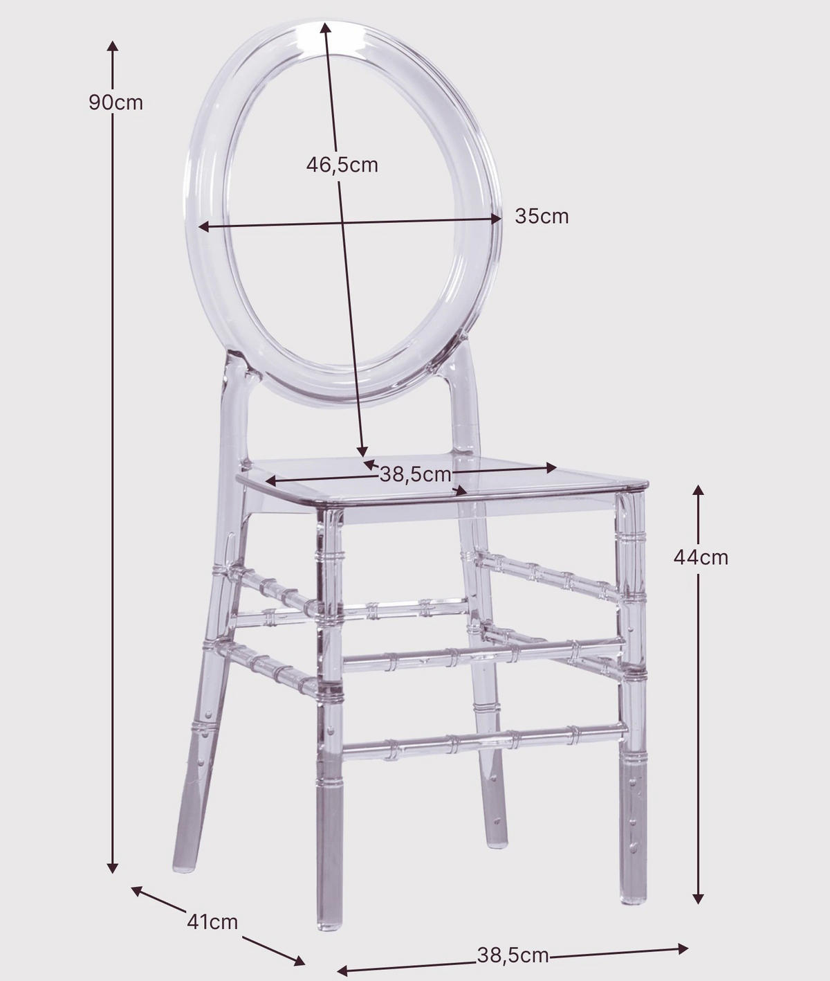 STUHL Kunststoff Transparent - Transparent, Kunststoff (39/90/41cm) - Nest Dream