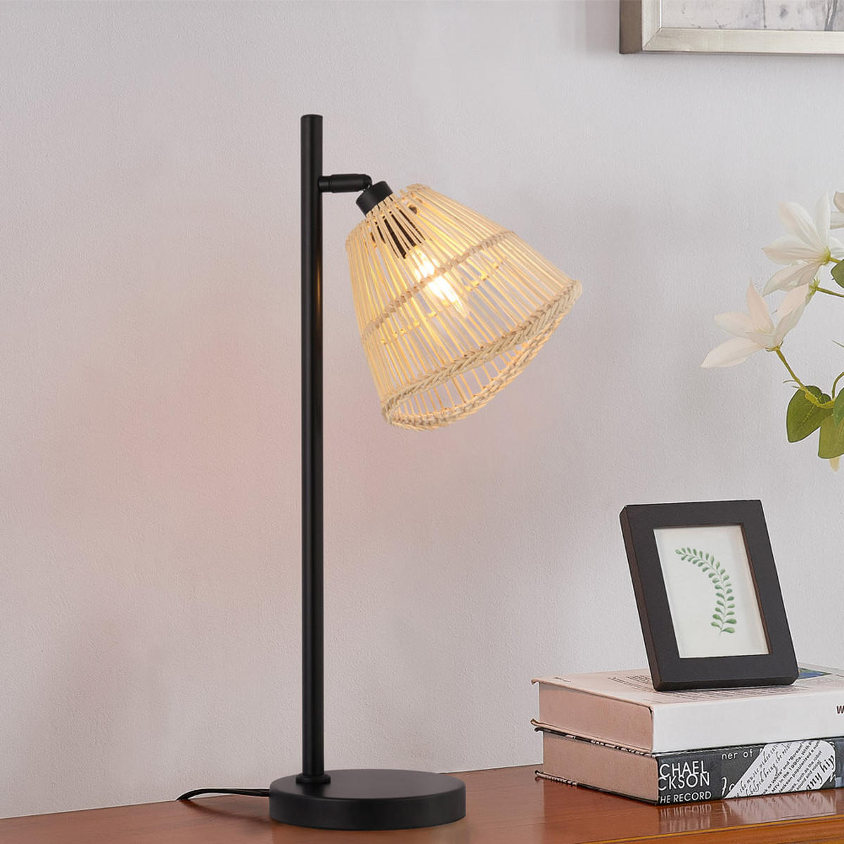 TISCHLEUCHTE FELIA - Beige, Tischleuchte - Beige, Kunststoff (19.5/30.5/58cm) - Home Deluxe