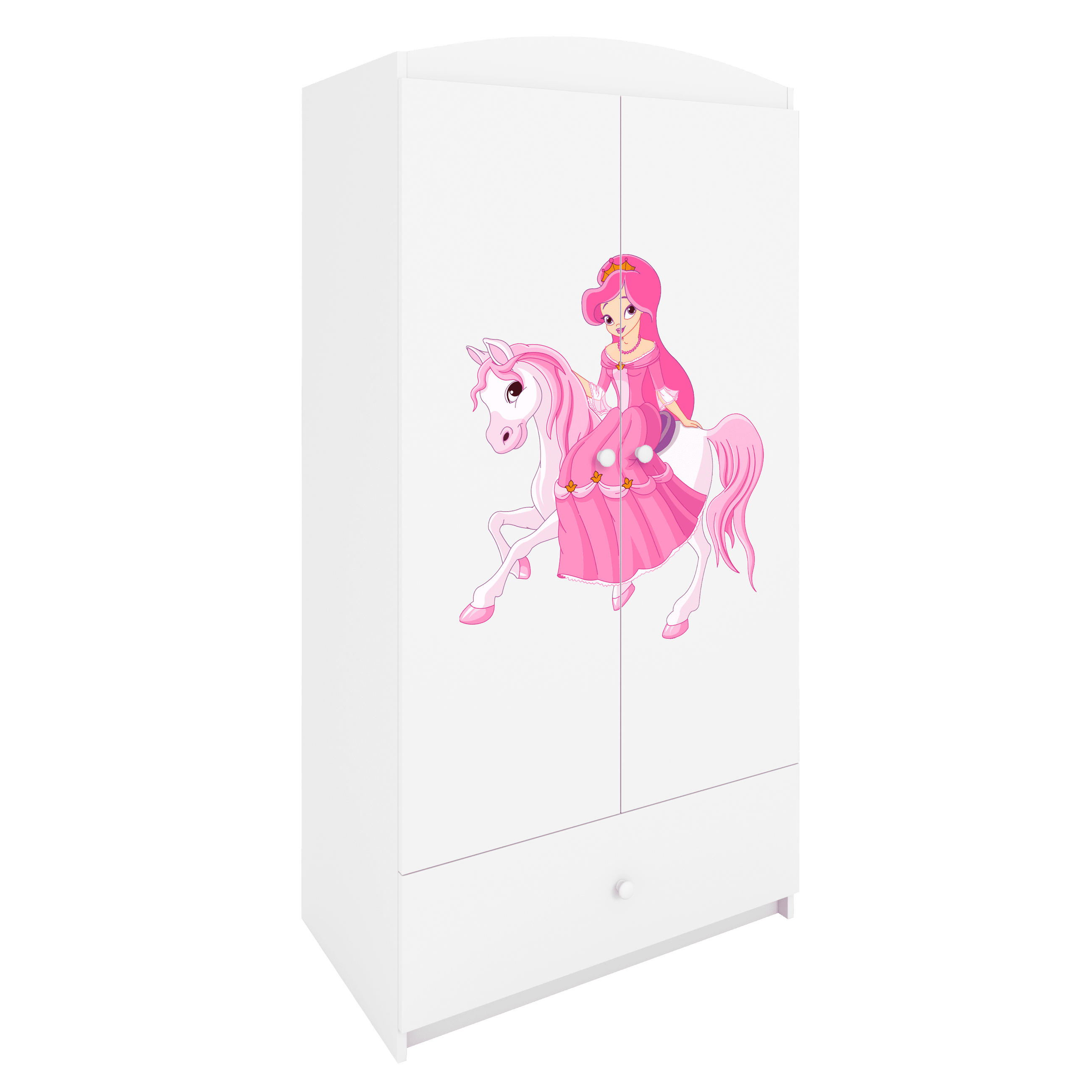 KINDERKLEIDERSCHRANK Prinzessin II - Weiß, Holzwerkstoff (90/175/52cm) - RAUMHIRSCH FURNITURE