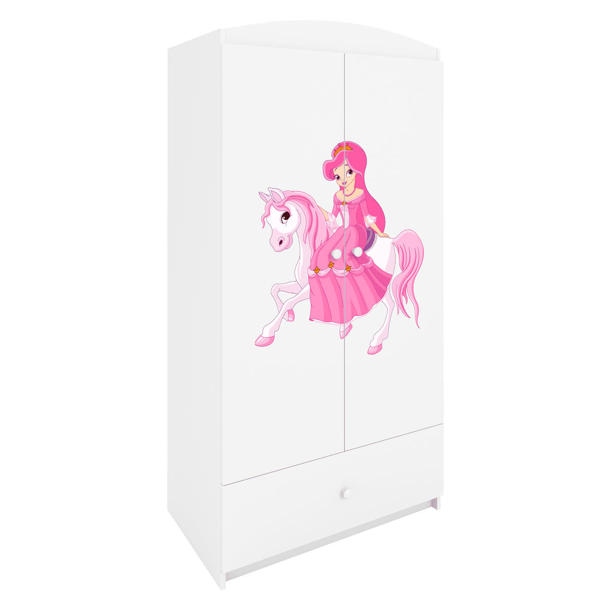 KINDERKLEIDERSCHRANK Prinzessin II - Weiß, Holzwerkstoff (90/175/52cm) - RAUMHIRSCH FURNITURE