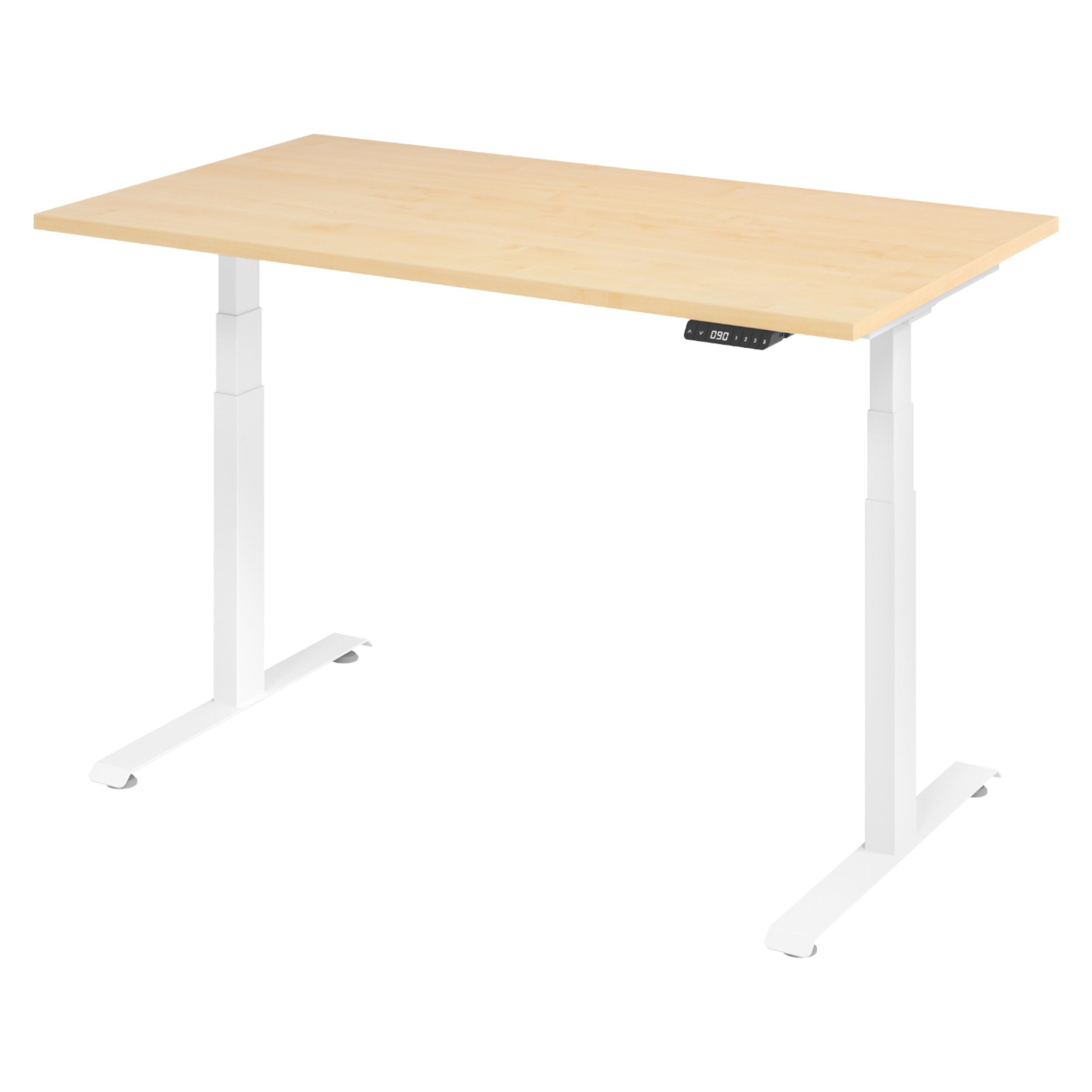 bümö Schreibtisch Ahorn, Weiß 140x74x80 cm