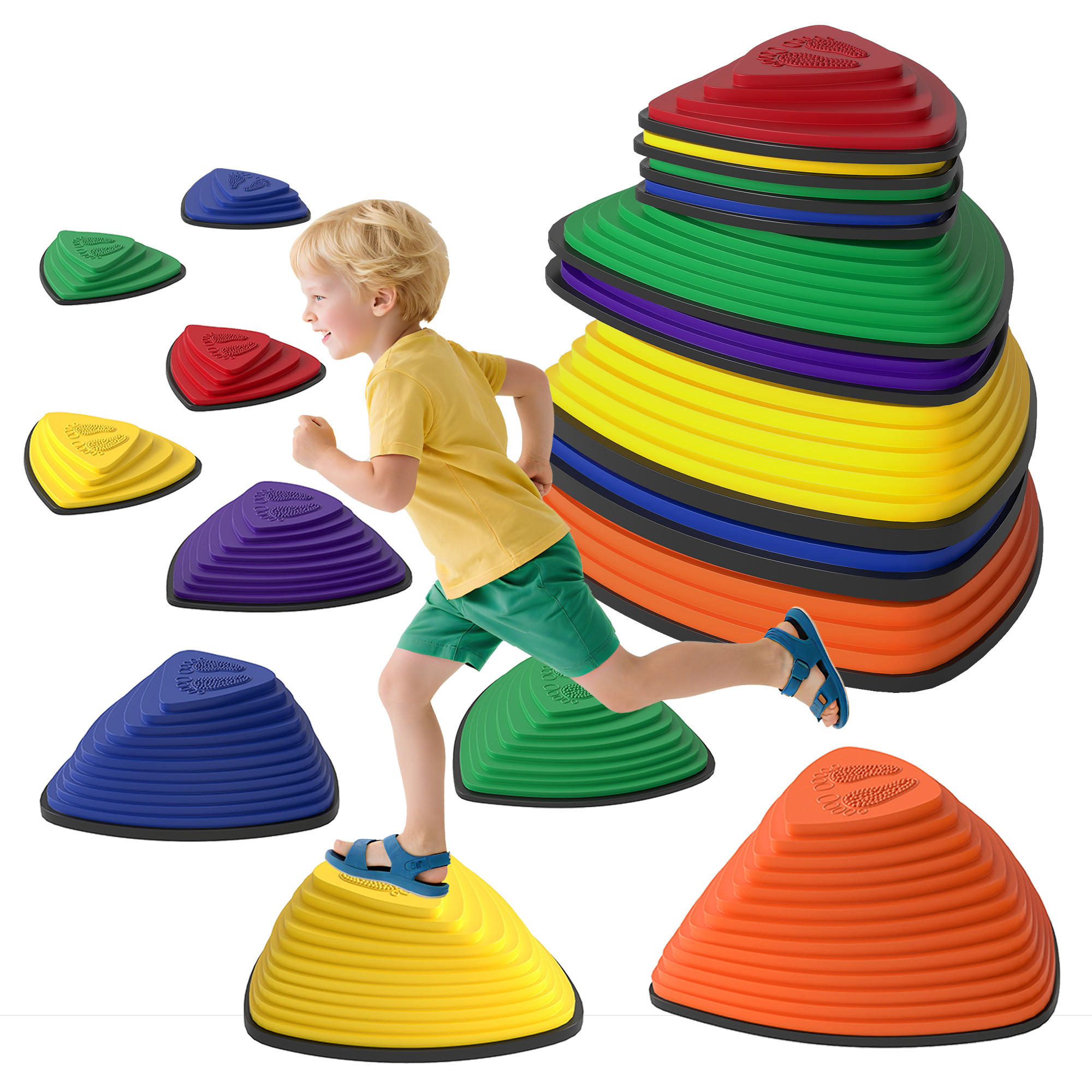 TRITTSTEINE DE-10075 9er-Set, rutschfestes Design, stapelbar Bunt - Multicolor, Kunststoff (37.5/16/37.5cm) - ComfortXL
