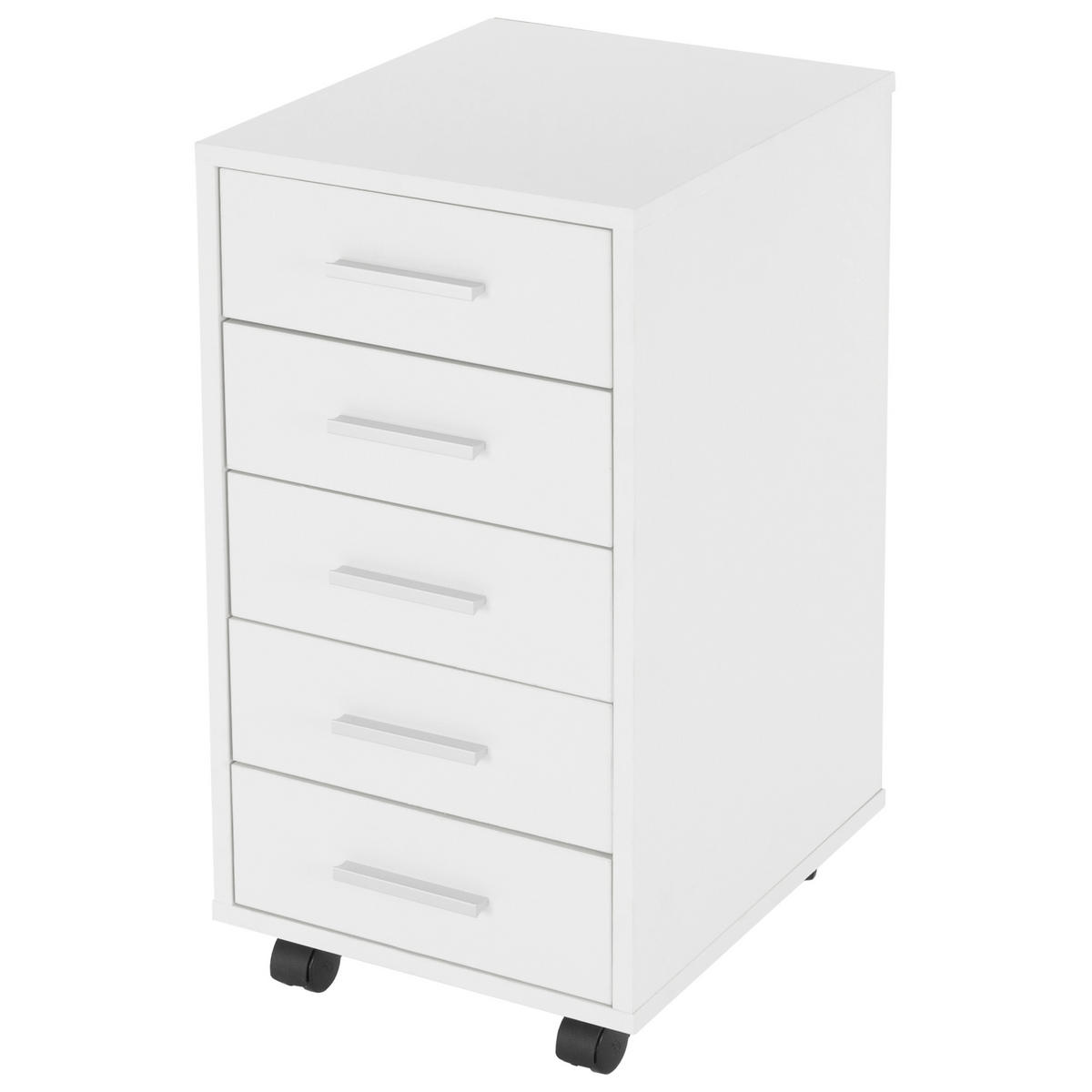 ROLLCONTAINER - Weiß, Holzwerkstoff (38/63.5/33cm) - ML-DESIGN
