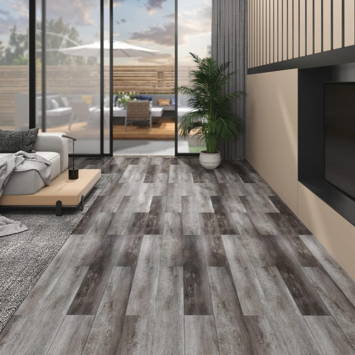 VINYLBODEN PVC-Dielen selbstklebend Gestreifte Holzoptik 5,02m² - Eiche Wotan, Kunststoff (91.5/15.2/1.3cm) - DELUKE