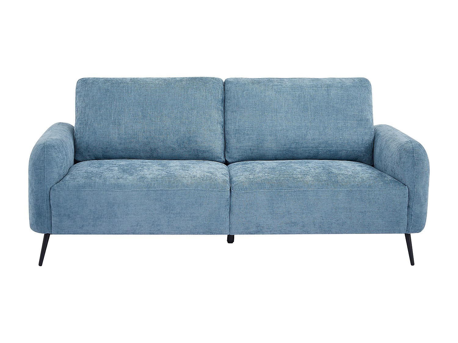 SOFA - 3 Personen - stoff - blau Letrosa - Blau, Textil/Metall (200/86/88cm) - Vente-Unique