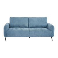 SOFA - 3 Personen - stoff - blau Letrosa - Blau, Textil/Metall (200/86/88cm) - Vente-Unique