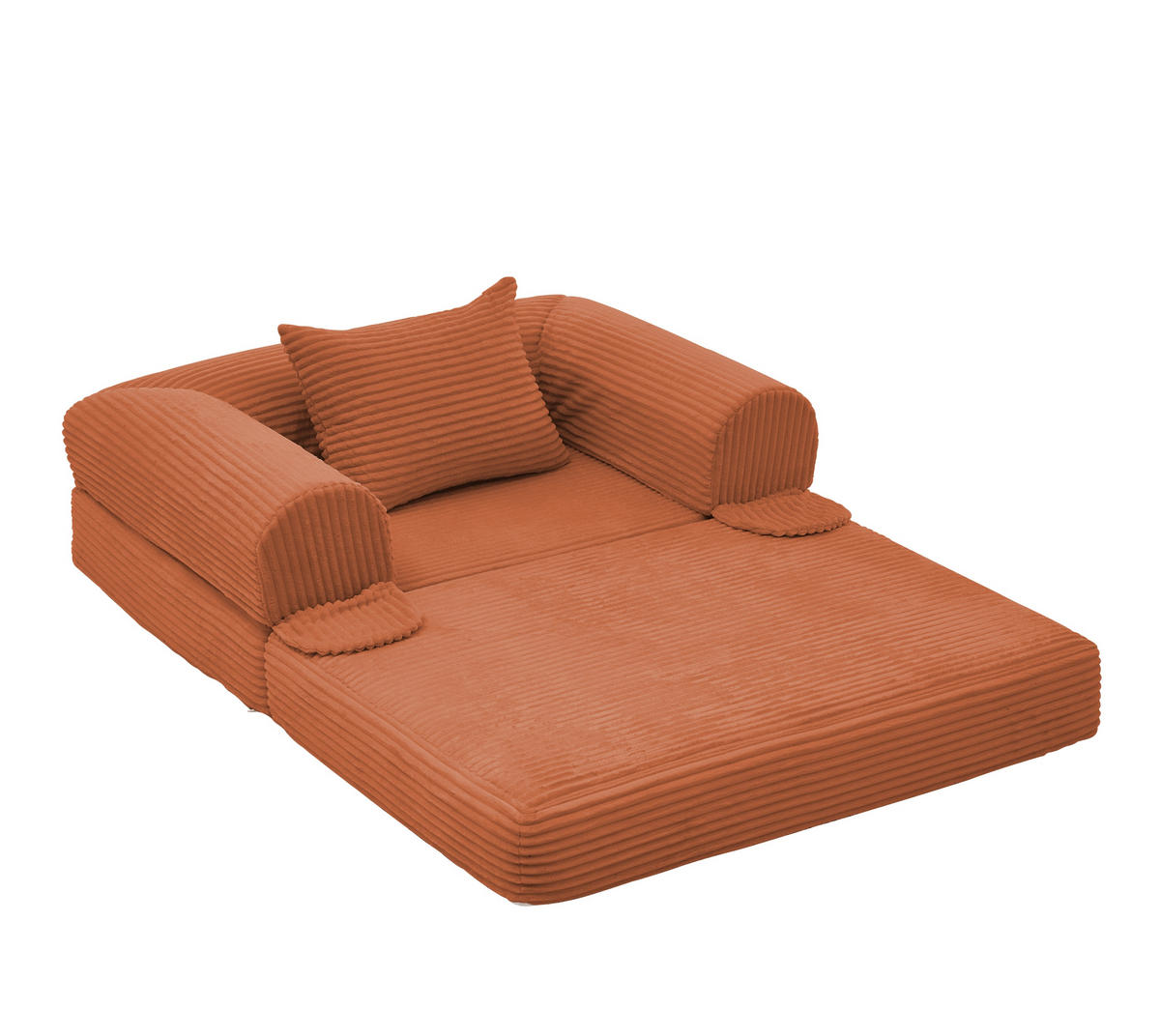 SCHLAFSOFA DE-35175 klappbar 2-in-1 Orange - Orange, Textil (85/65/120cm) - ComfortXL