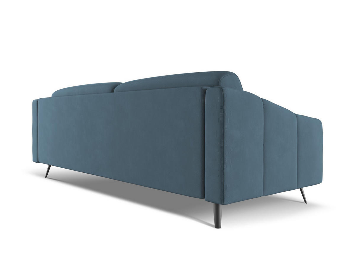 4-SITZER-SOFA Chenille Stoff Blau - Blau/Blaugrau, Textil/Metall (238/80/95cm) - Makamii